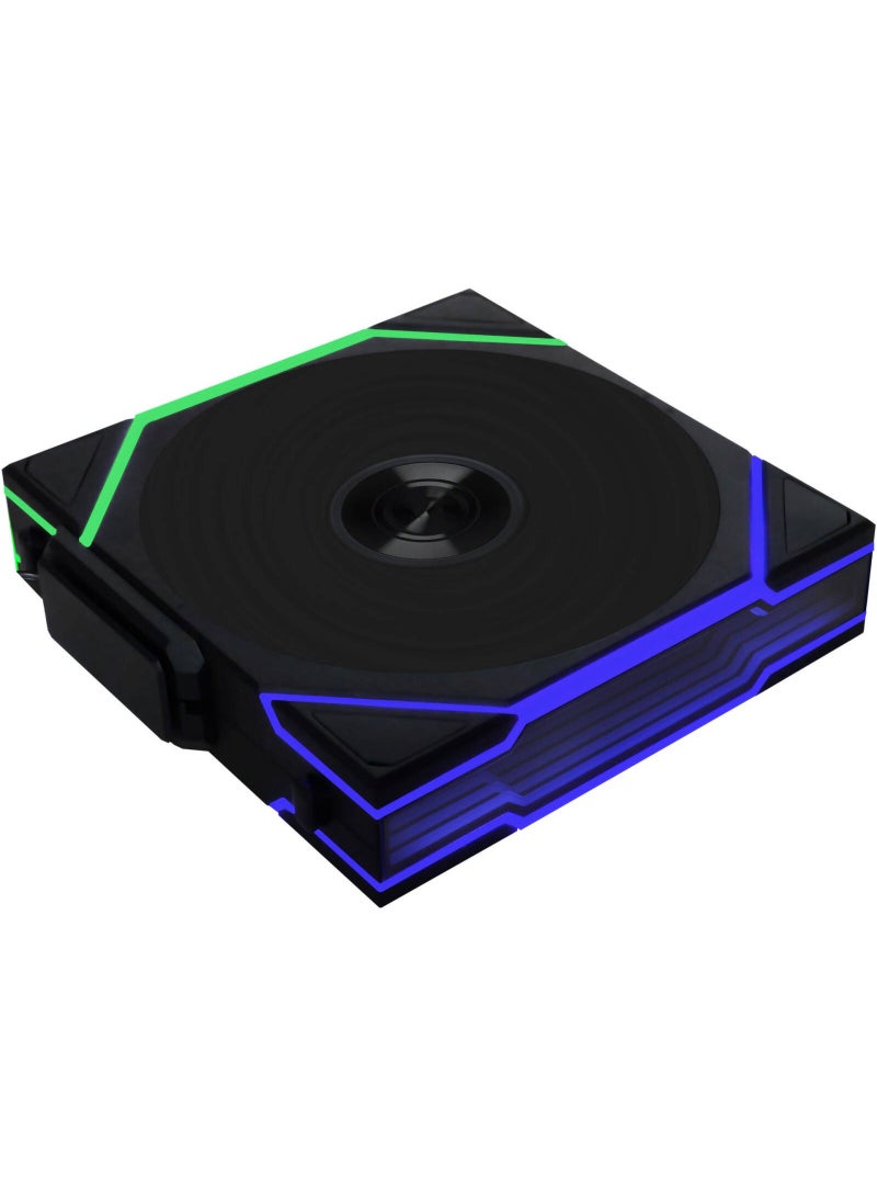 ليان لي مروحة UNI FAN TL اللاسلكية 120 مم، مروحة RGB لاسلكية بتردد 2.4 جيجاهرتز، تحكم PWM، تصميم معياري متشابك، تدفق هواء عالٍ وضوضاء منخفضة، متوافقة مع برنامج L-Connect 3، أسود | 12TL1W1B - Image 5